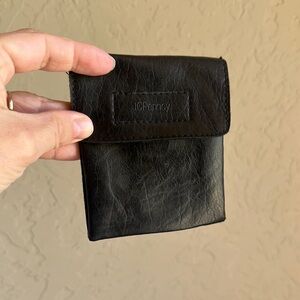 Black Leather JCPenney Wallet waist‎ belt Wallet vintage